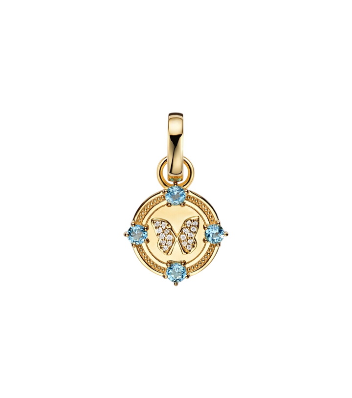 Photo: FoundRae Reverie Butterfly 18kt gold pendant with diamonds and topaz
