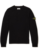 Stone Island - Logo-Appliquéd Wool-Blend Sweater - Black