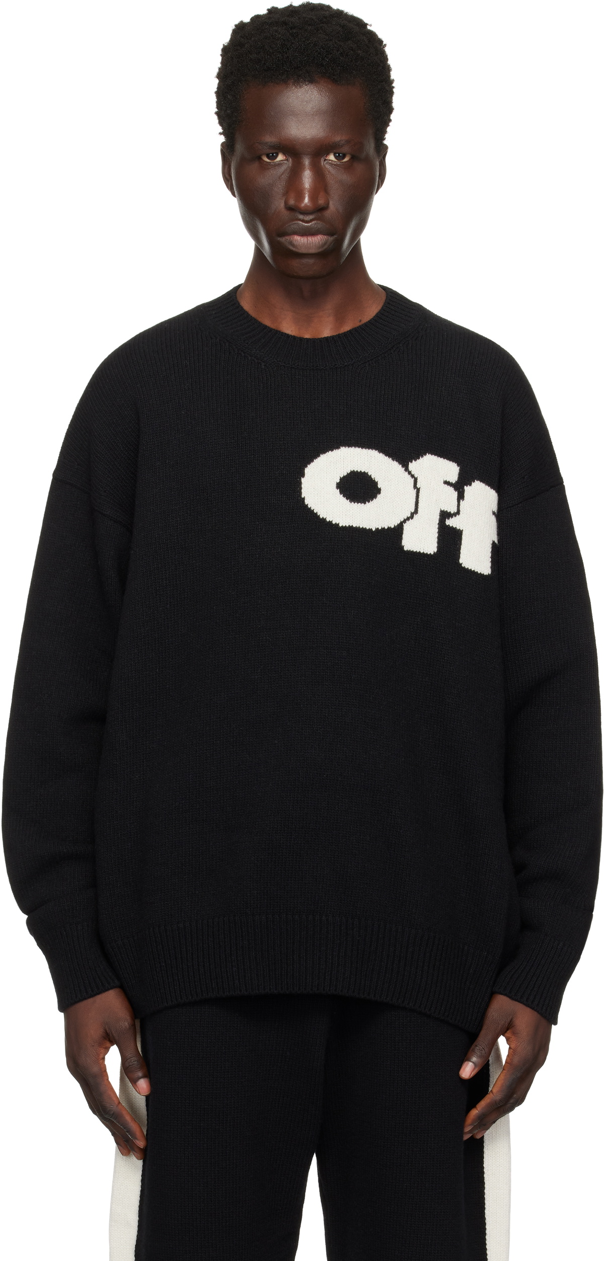 Off-White Black Shared Logo Knit Sweater Off-White