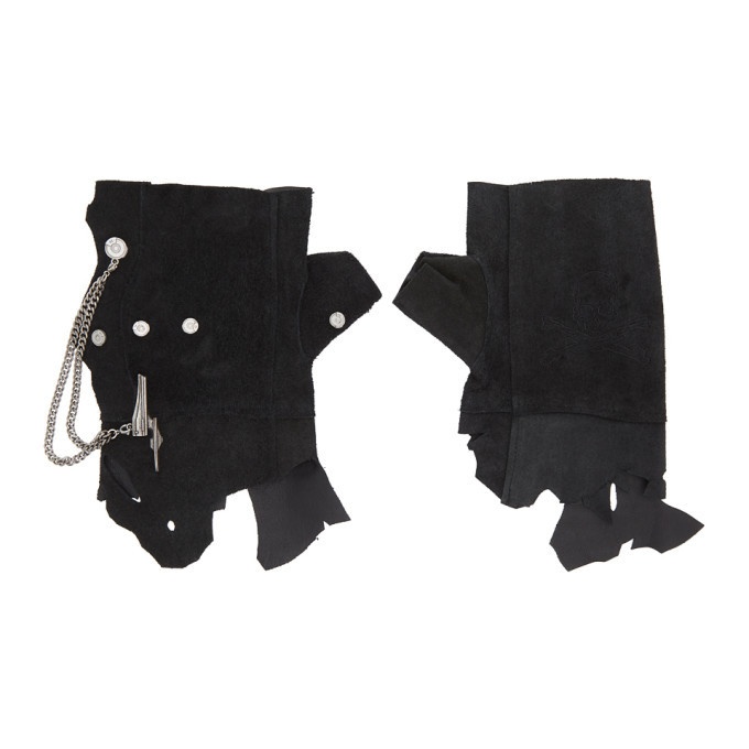 Photo: mastermind JAPAN Black C2H4 Edition Distressed Rivet Chain Gloves