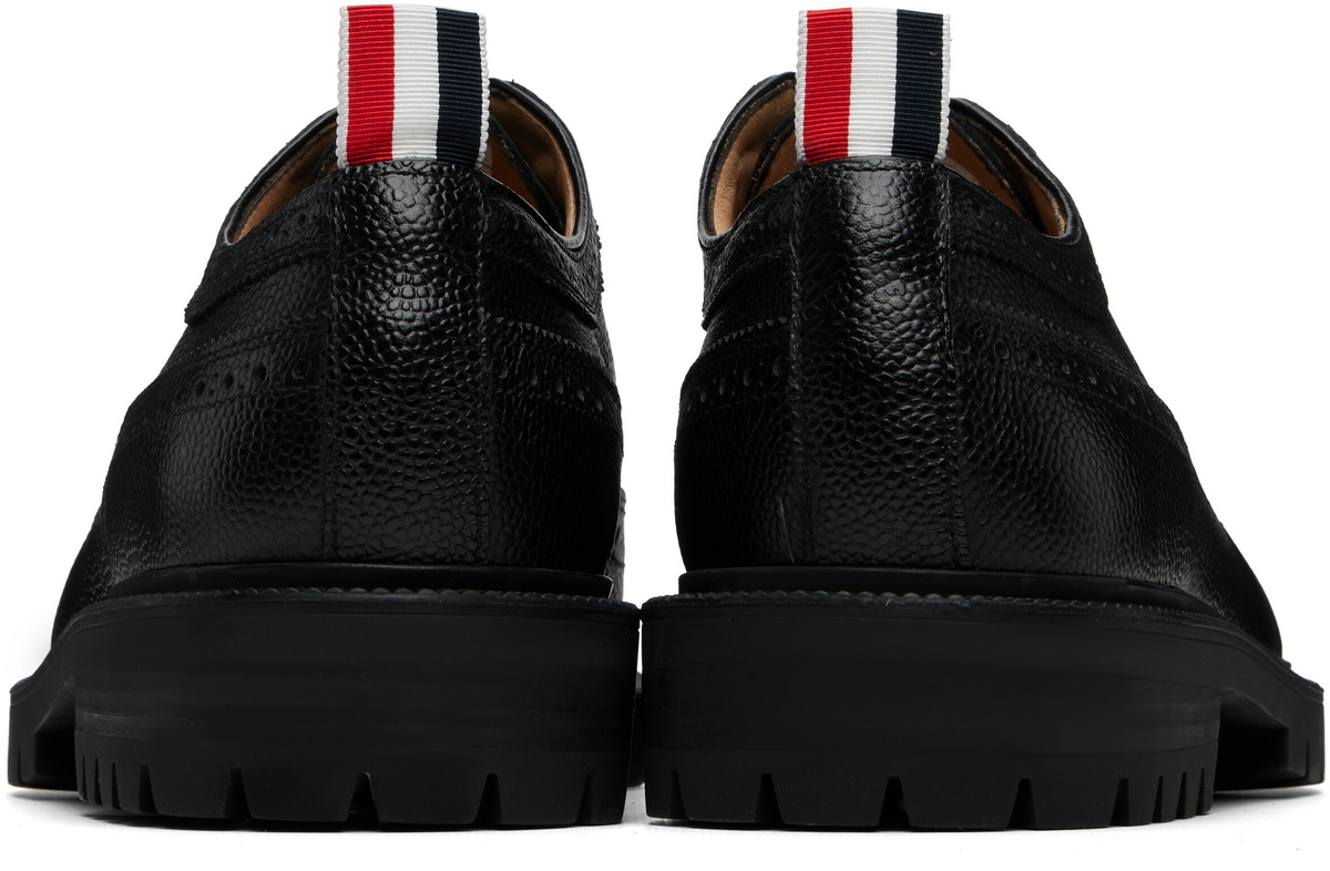 Thom Browne Black Pebble Grain Leather Longwing Brogues