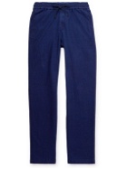 Sease - Summer Mindset Straight-Leg Cotton and Linen-Blend Drawstring Trousers - Blue