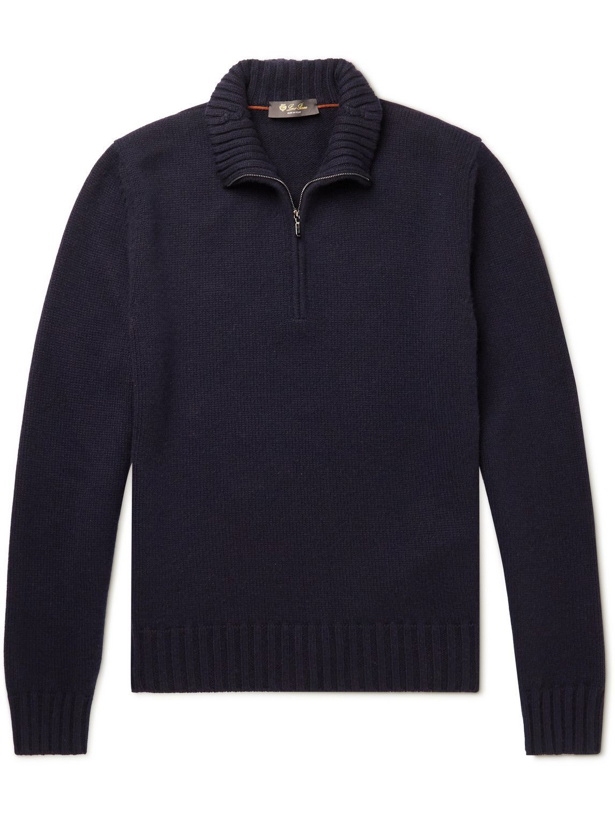 Photo: Loro Piana - Grafton Cashmere Half-Zip Sweater - Blue