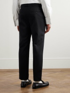 Balmain - Straight-Leg Cropped Wool-Twill Trousers - Black