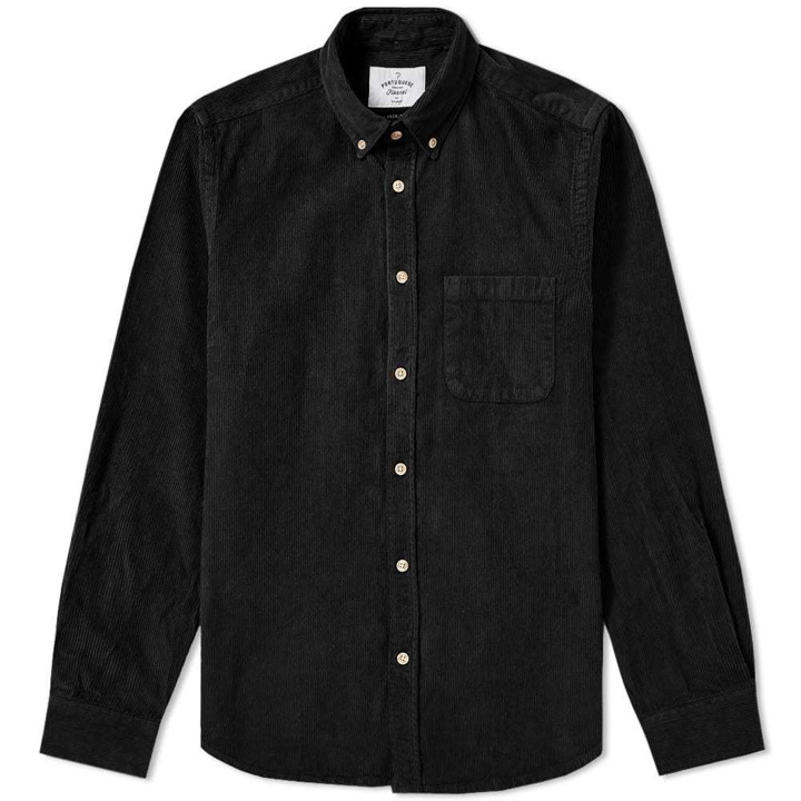 Photo: Portuguese Lobo Button Down Corduroy Shirt Black