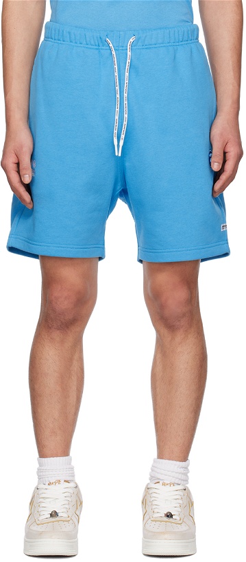 Photo: AAPE by A Bathing Ape Blue Embroidered Shorts