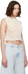 ALAÏA Off-White Hand Knotted Tank Top