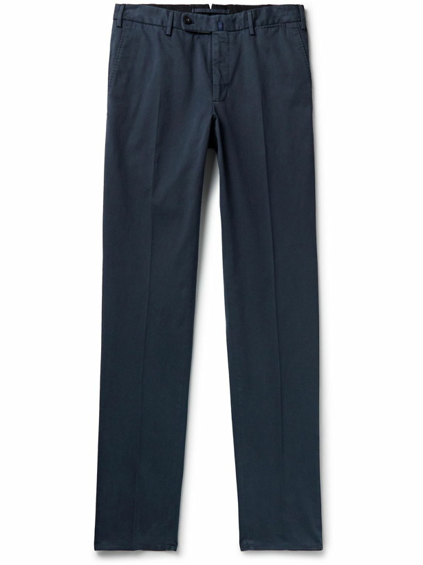 Photo: Incotex - Venezia 1951 Straight-Leg Cotton-Blend Twill Trousers - Blue
