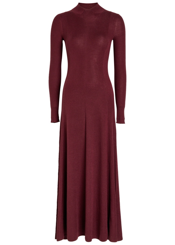 Photo: Maria Mcmanus Ribbed Merino Wool Maxi Dress Burgundy