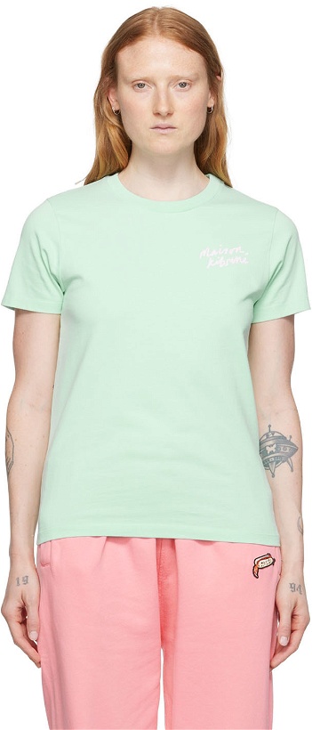 Photo: Maison Kitsuné Green Cotton T-Shirt