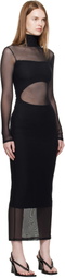 Mugler Black Illusion Midi Dress