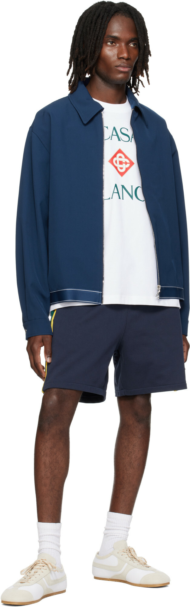 Casablanca Navy Panelled Sweat Shorts