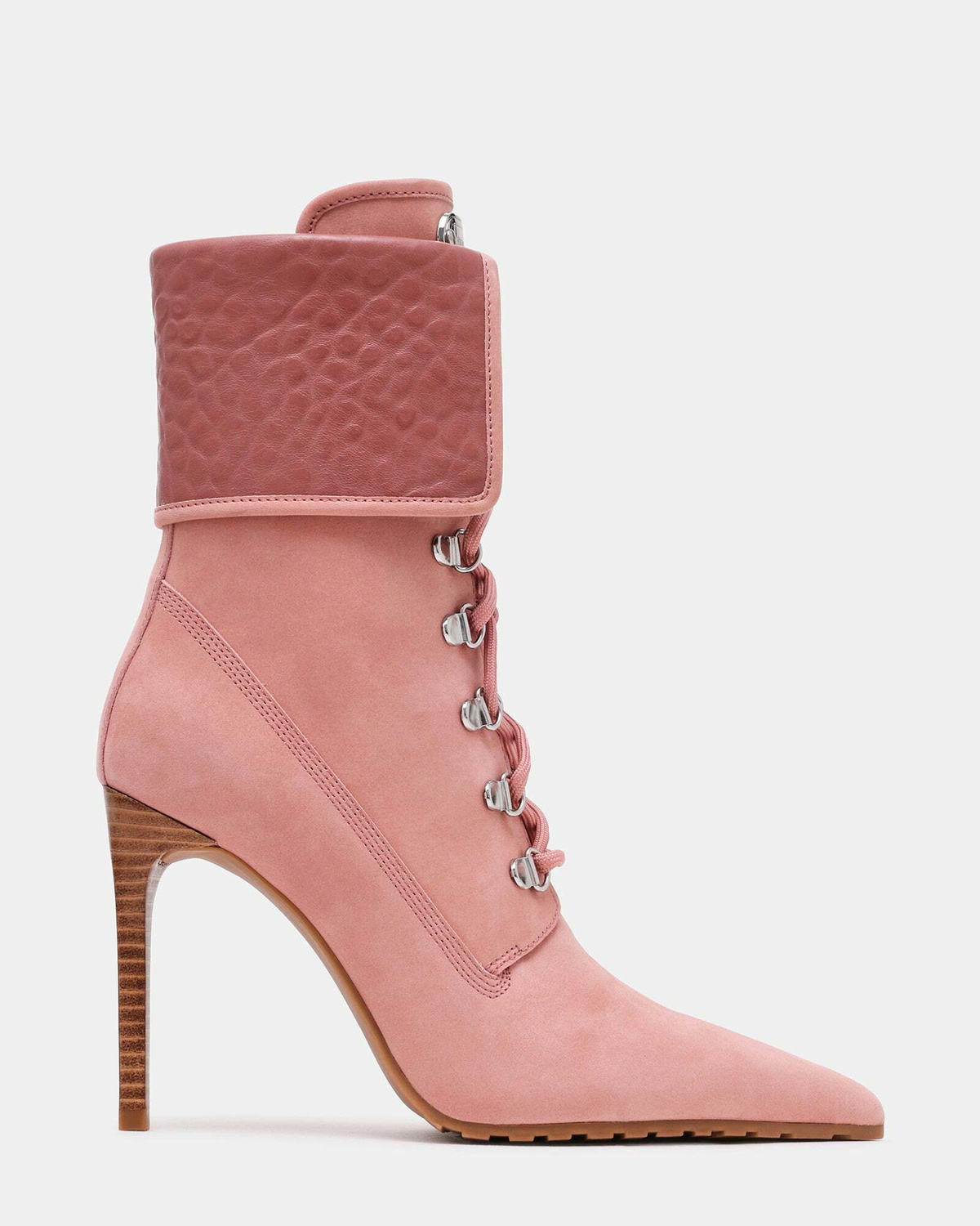 Steve Madden Morals Booties in Pink Nubuck
