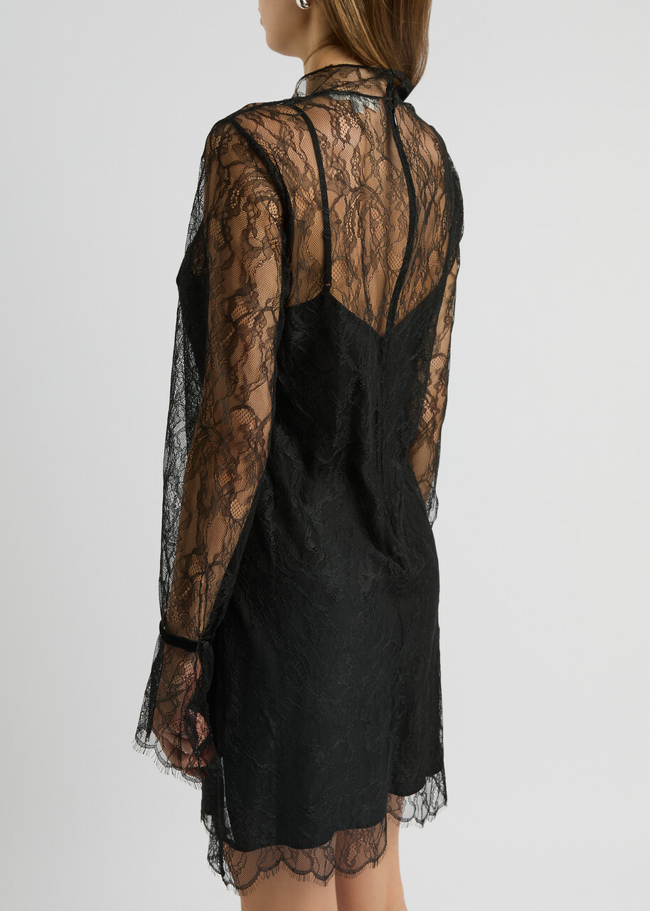 Frame Lace Mini Dress Black Frame Denim Frame Lace Mini Dress Black Frame Denim