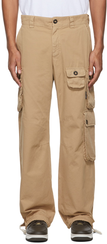 Photo: Palm Angels Beige Drawstring Cargo Pants