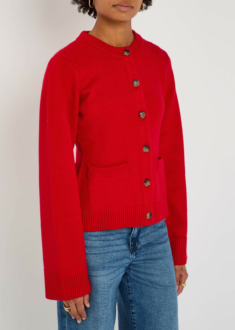 Good American Knitted Cardigan Red
