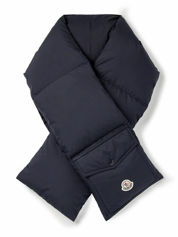 Photo: Moncler - Logo-Appliquéd Quilted Shell Down Scarf
