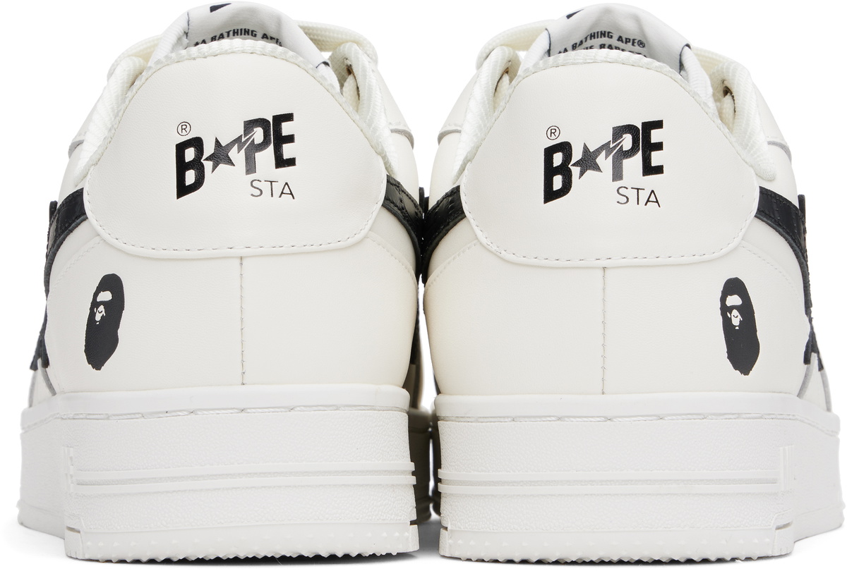 a bathing ape bapesta low m1 white black