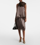 Magda Butrym Lace-trimmed silk satin slip skirt