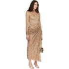 Valentino Beige Feather Lace Maxi Dress