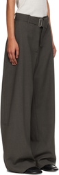 Studio Nicholson Taupe Belted Round Leg Trousers