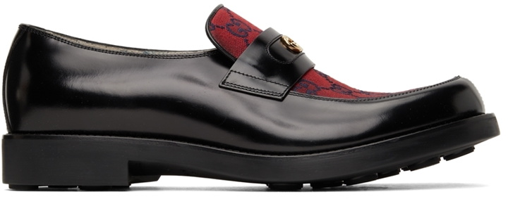 Photo: Gucci Black & Red GG Loafers