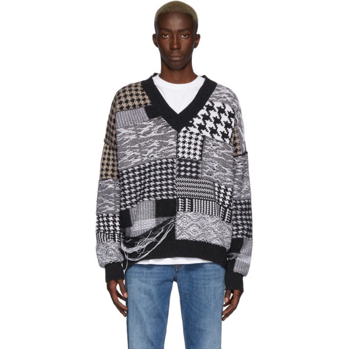 Photo: CMMN SWDN Black and White Apollo Patchwork Sweater