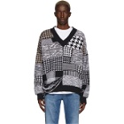CMMN SWDN Black and White Apollo Patchwork Sweater