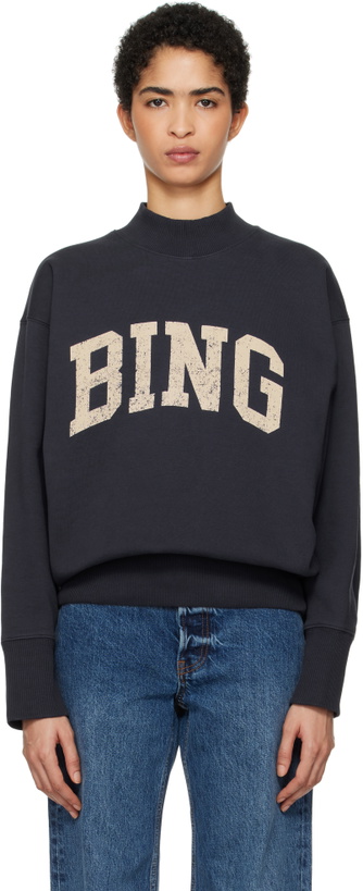 Photo: ANINE BING Navy Bradie 'Bing' Sweatshirt