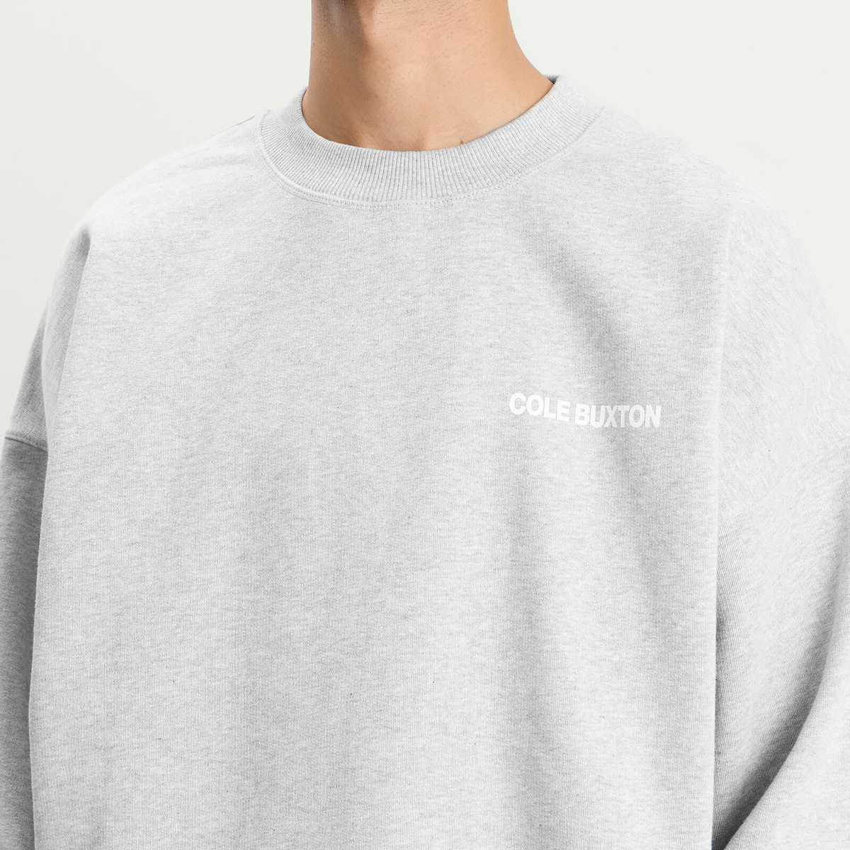 Cole Buxton Men's CB Sportswear Sweatshirt in Light Grey Marl
