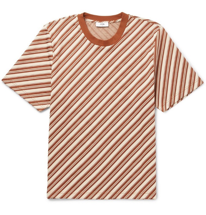 Photo: CMMN SWDN - Miles Striped Jersey T-Shirt - Orange