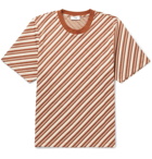 CMMN SWDN - Miles Striped Jersey T-Shirt - Orange