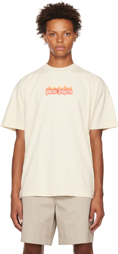 Photo: Palm Angels Beige Burning T-Shirt