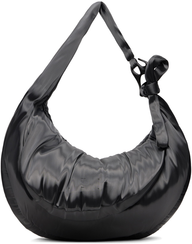 Photo: HELIOT EMIL Silver Liquid Metal Maxi Crossbody Bag