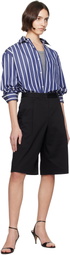 Matteau Black Long Chino Shorts