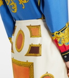 Versace Printed silk twill pencil skirt
