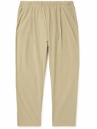Universal Works - Kyoto Tapered Pleated Cotton-Corduroy Drawstring Trousers - Neutrals