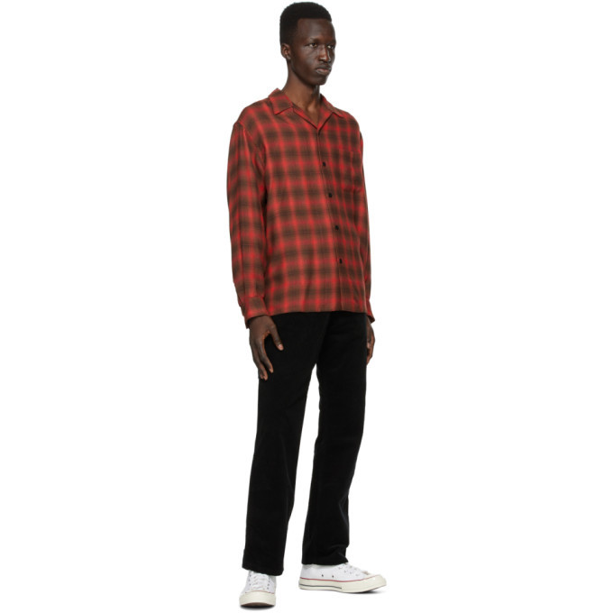 WACKO MARIA Red Check Open Collar Shirt