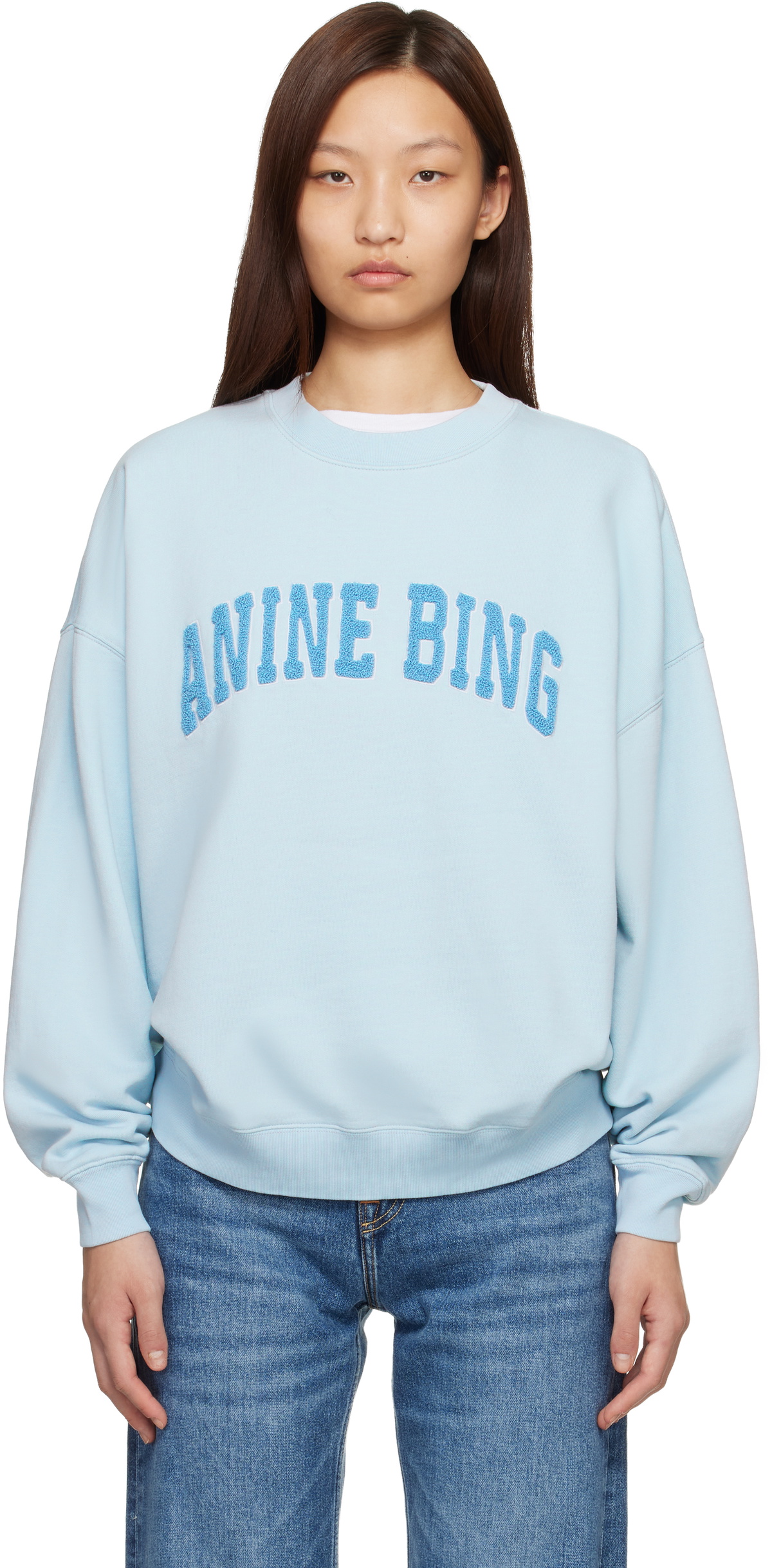 美品＊ANINE BING アニン・ビン 長袖シャツ XXS ブルー 水色 ANINE BING Green Miles Sweatshirt ANINE BING