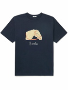 BODE - Logo-Embroidered Appliquéd Cotton-Jersey T-Shirt - Blue
