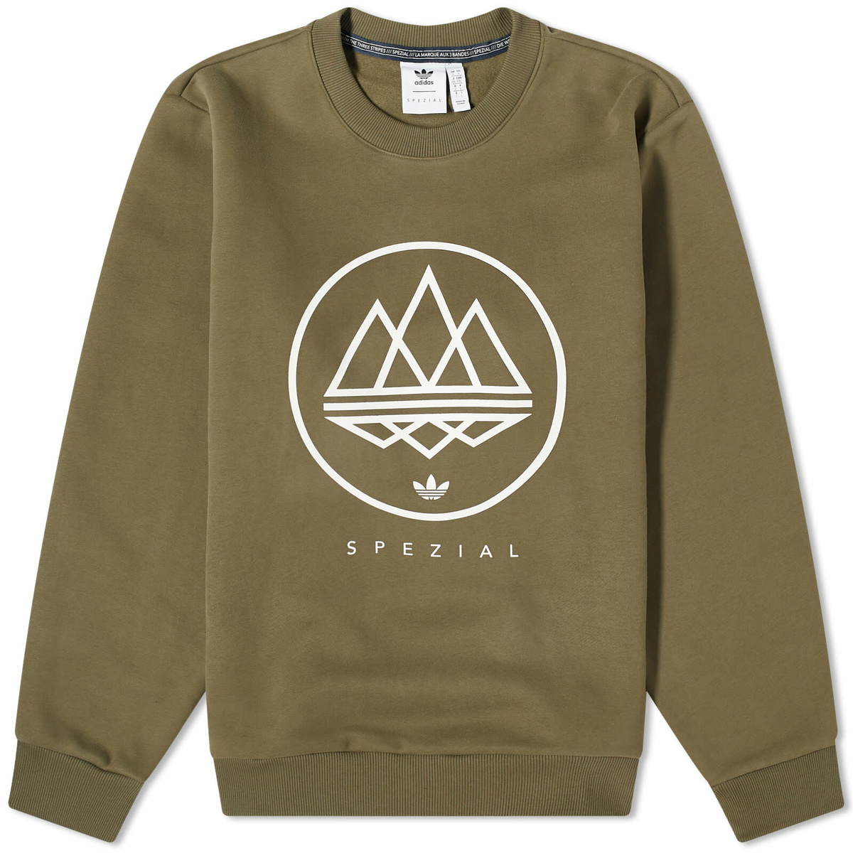 Adidas Statement Men's Adidas SPZL Modtrefoil Crew in Olive Strata ...