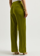 Stine Goya Gracie Wide-leg Satin Trousers Olive