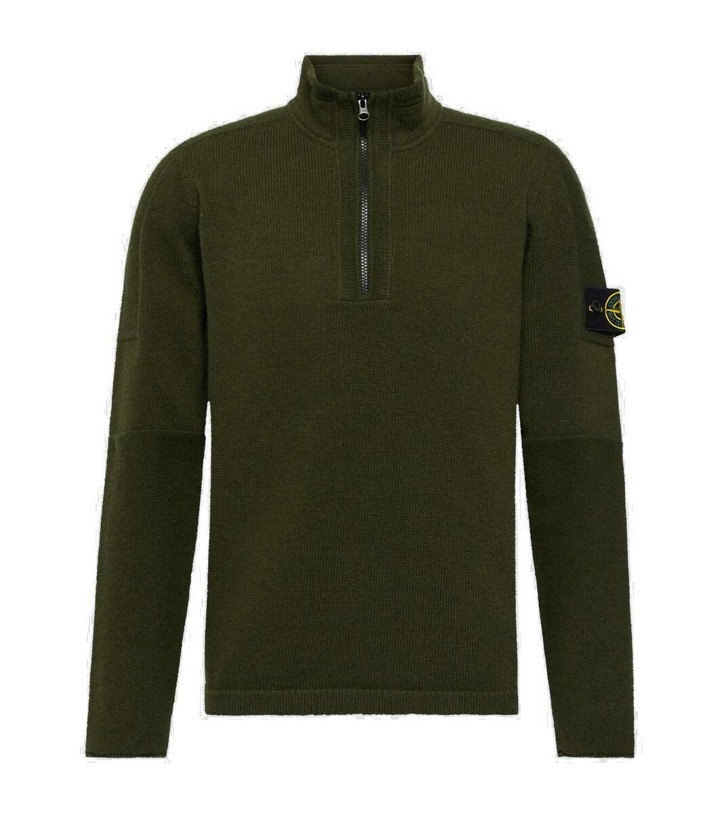 Photo: Stone Island Half-zip wool-blend sweater