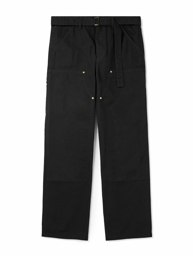 Photo: Sacai - Carhartt WIP Straight-Leg Belted Panelled Cotton-Canvas Trousers - Black