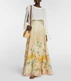 Zimmermann Coaster floral silk and linen maxi skirt