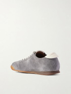 Officine Creative - Hazel 001 Leather-Trimmed Suede Sneakers - Gray