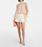 Blumarine Appliqué gabardine shorts