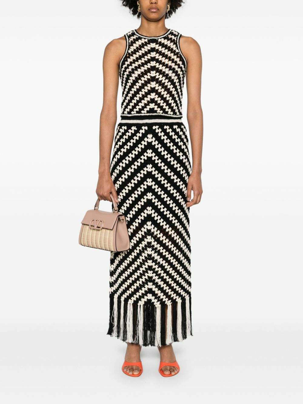 ワンピース Zimmermann Halliday Hand Crochet Dress (9760DSS241 CHV) Zimmermann Halliday Hand-Crocheted Midi-Dress | Saks Fifth