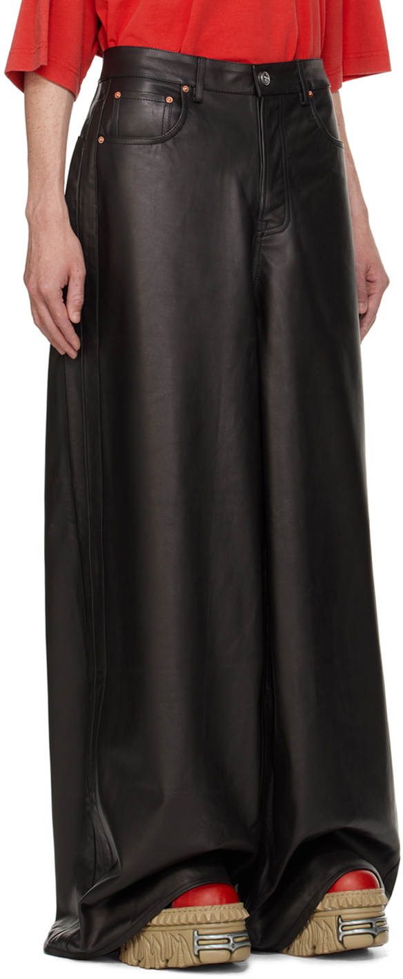 VETEMENTS Black Wide Leather Pants