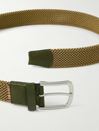 Paul Smith - 3.5cm Leather-Trimmed Woven Belt - Green